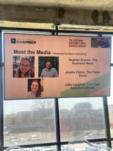 Meet the Media panel at the Wisconsin Small Business Academy in Green Bay featuring Four Leaf Communications founder John Laughrin